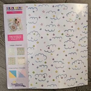 Cloud and Star Scrapbooking Paper Set